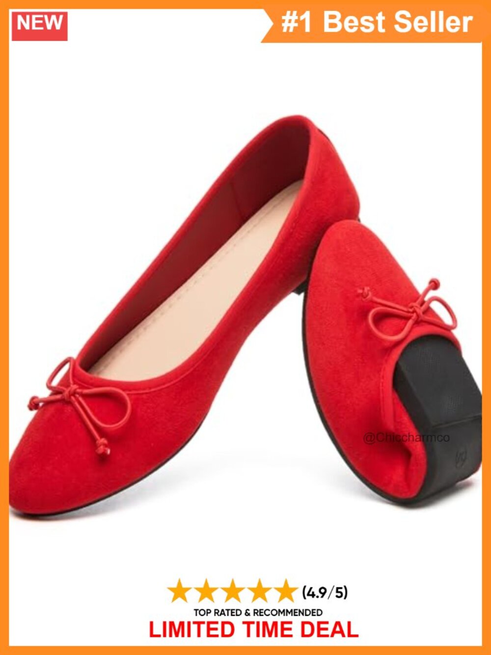 Suede Ballet Flats with Bow Slip On Dress Shoes